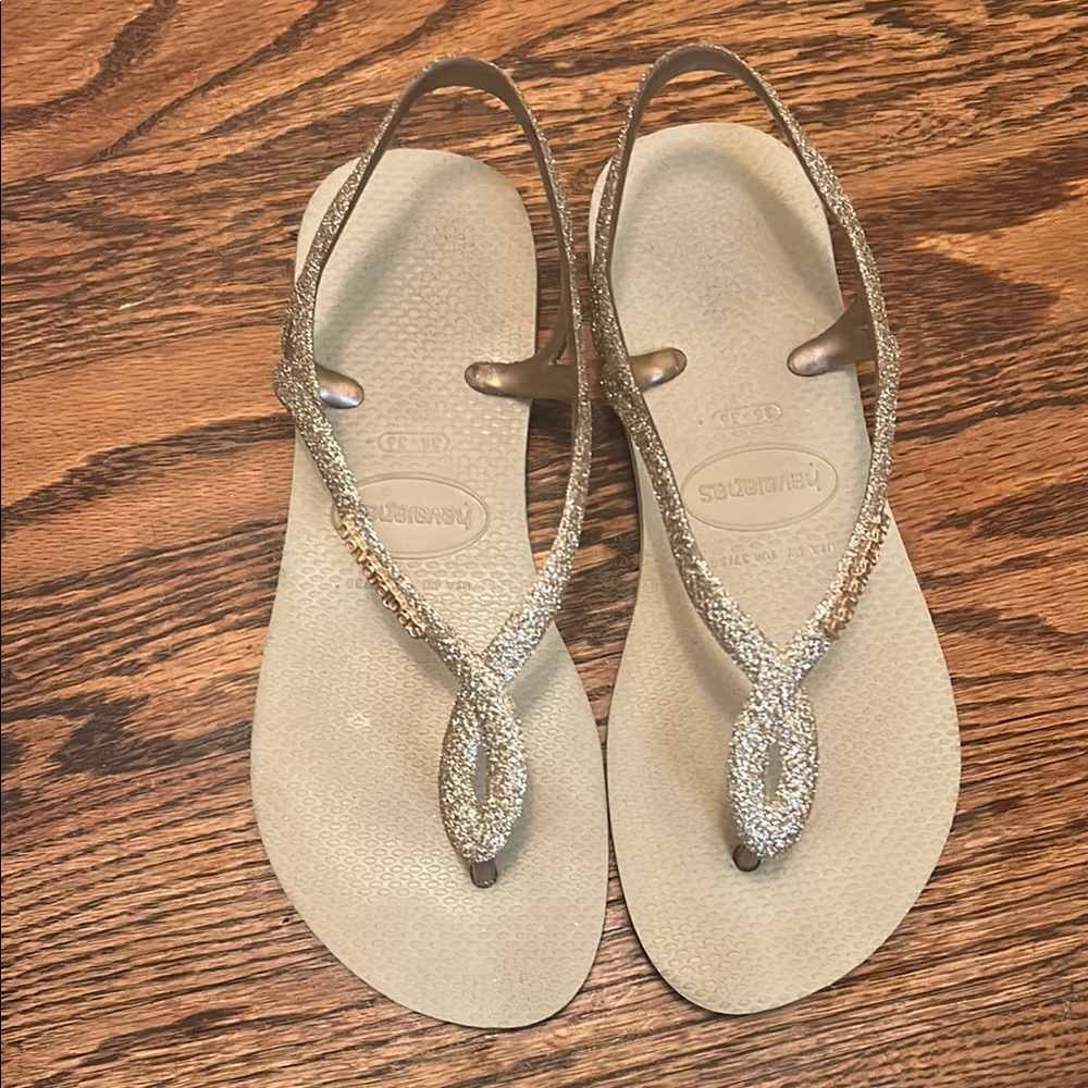Havaianas Women's Glitter Sandals - Gold